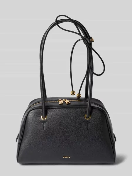 Torba na ramię z prawdziwej skóra model POPPY' Furla czarna
