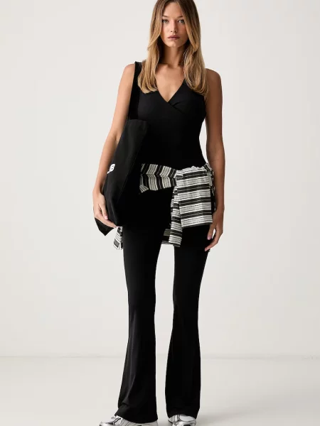 Pantaloni Le Privé evazate negru