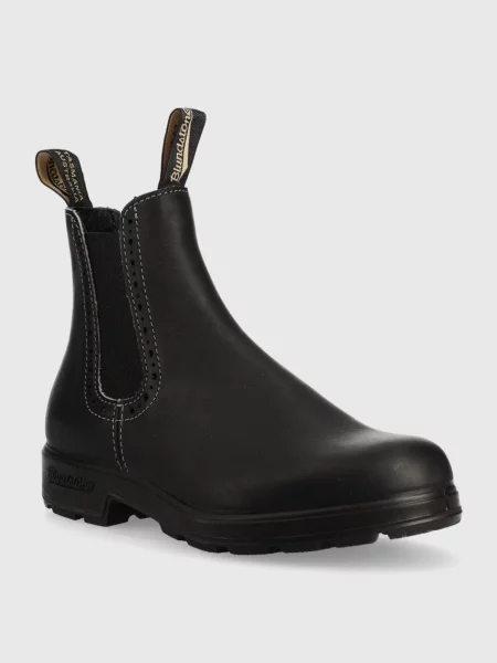 Шкіряні черевики Blundstone на плоскому ходу чорний