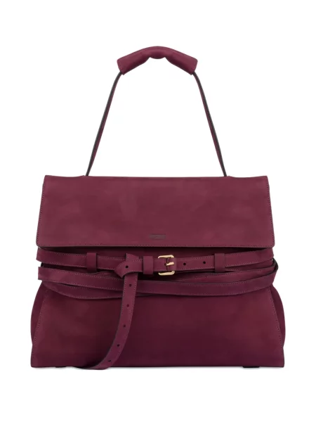 Geantă Moschino din piele de căprioară roșu