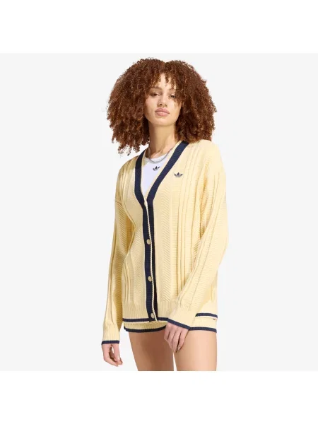 Πουλόβερ adidas Cable Knit Cardigan Warm Vanilla M μπλε