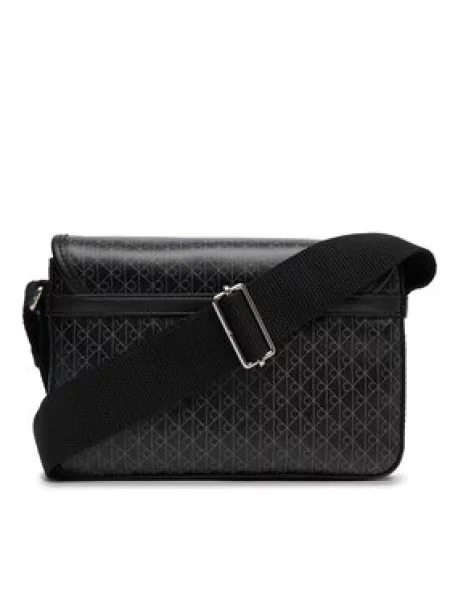 Taška Calvin Klein Emblem Aop Coated Small Flap Mes Black/ Aop Universal černá