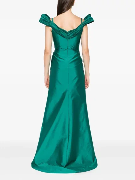 Rochie maxi Tarik Ediz plisată de costum verde