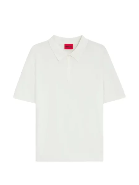 Tricou polo Hugo tricotate alb