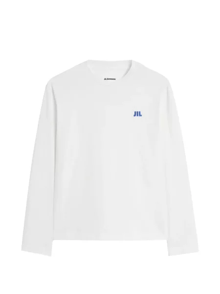 Lung tricou Jil Sander cu broderie alb