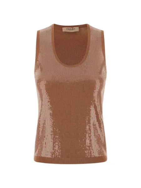 Top Twinset cu paiete maro