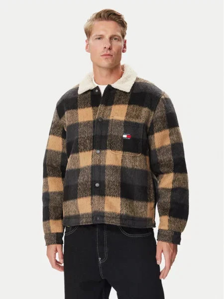 Τζιν μπουφάν Tommy Jeans καφέ