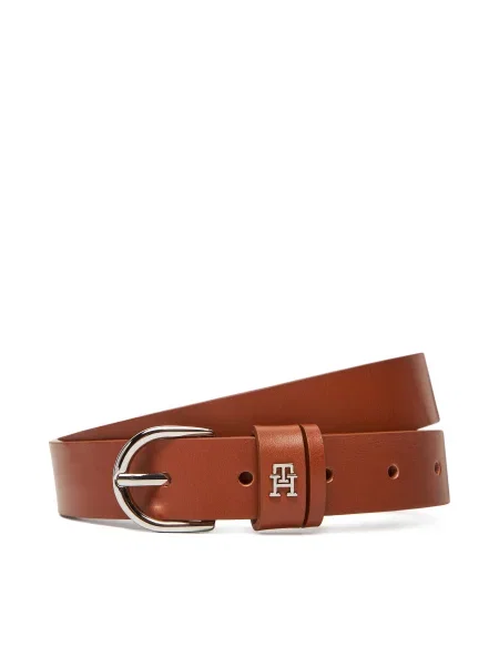 TOMMY HILFIGER Opasky ESSENTIAL EFFORTLESS koňaková hnedá