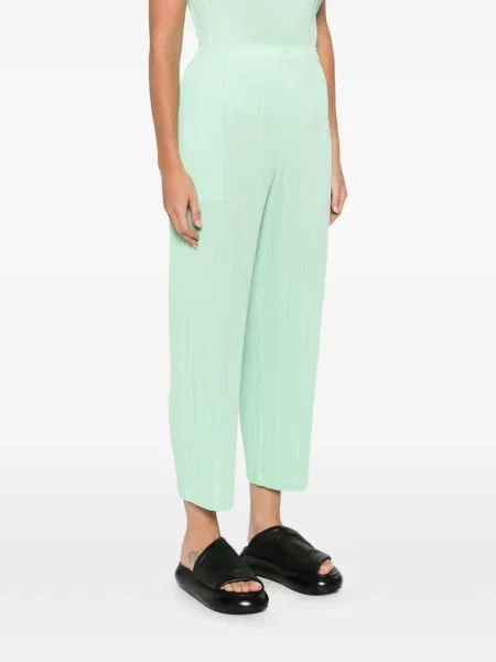 Pantaloni Pleats Please Issey Miyake plisate verde