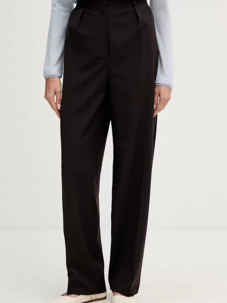 Lacoste pantaloni de costum pentru femei cu amestec de lână maro