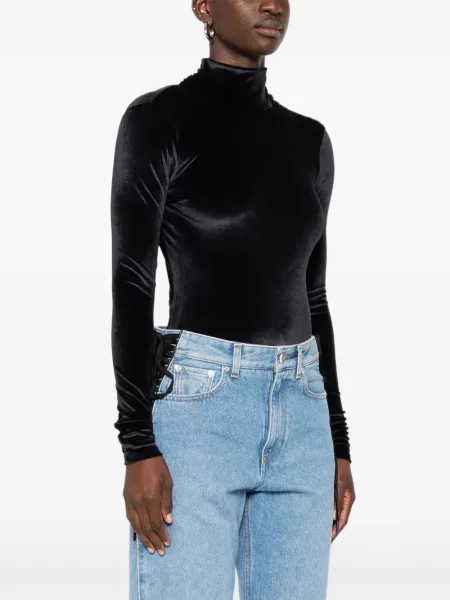 Aksamitna bluzka Mugler czarna