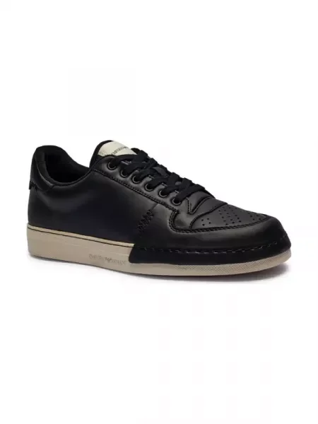 Emporio Armani De piele sneakers negru