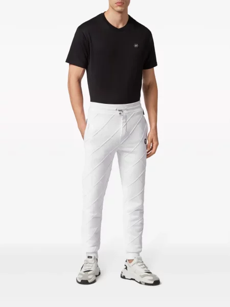 Kelnės Philipp Plein dygsniuotas balta