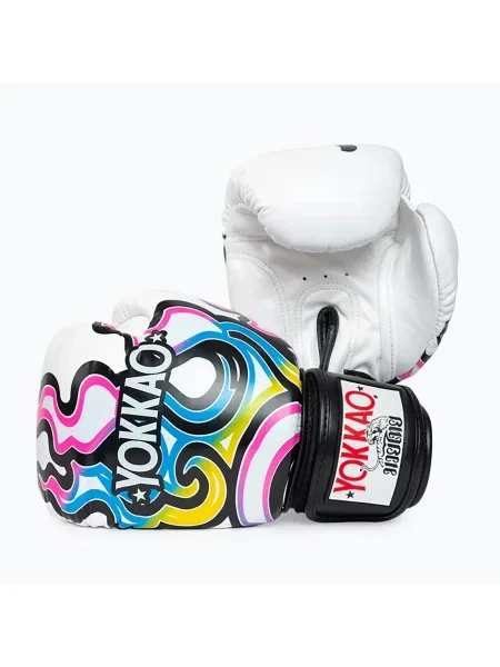 Mănuși de box pentru bărbați YOKKAO Flames white alb