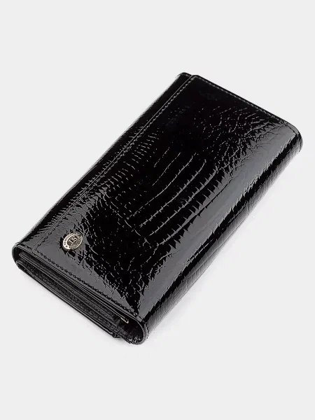 Кожаный кошелек St Leather Accessories черный