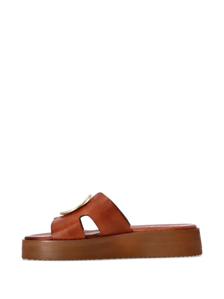 Sandale Kotris Sandals din piele cu platformă maro