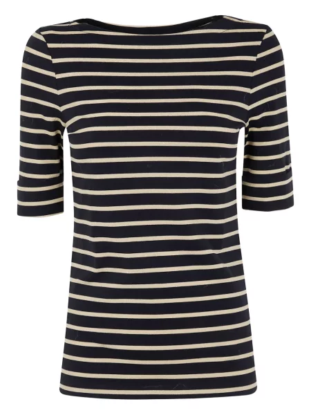 Koszulka Lauren Ralph Lauren w paski niebieska