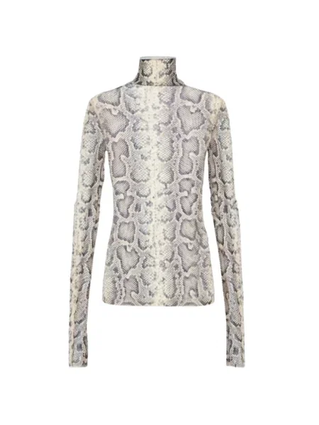 Top Sportmax z nadrukiem zwierzęcym beżowy