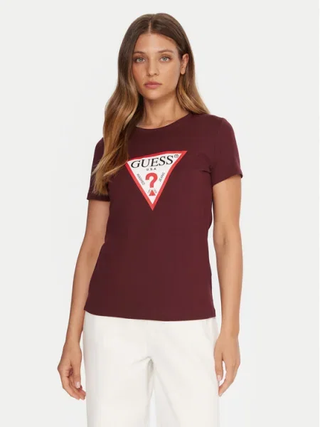 Тениска Guess винено червено
