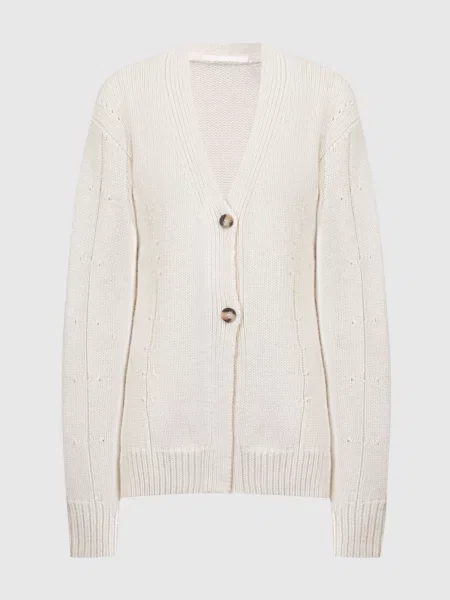 Кардиган з вовною та кашеміром Helmut Lang білий