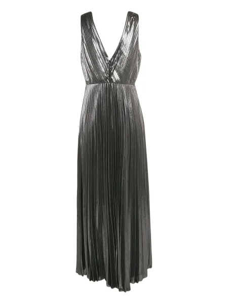 Rochie maxi Aidan Mattox plisată de costum gri