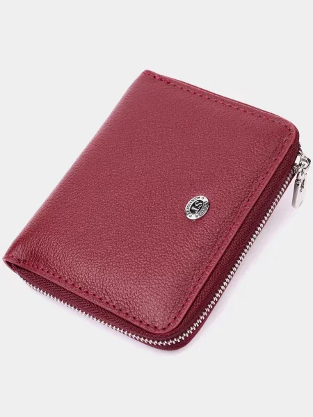 Кожаный кошелек St Leather Accessories бордовый