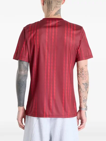 Csíkos jersey póló Adidas autogrammal piros