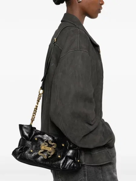 Rucsac Just Cavalli cu model piele de șarpe negru