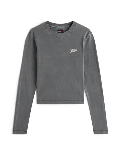 Tommy Jeans Tricou gri închis alb