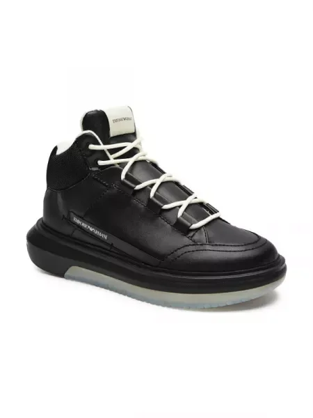 Emporio Armani De piele sneakers negru