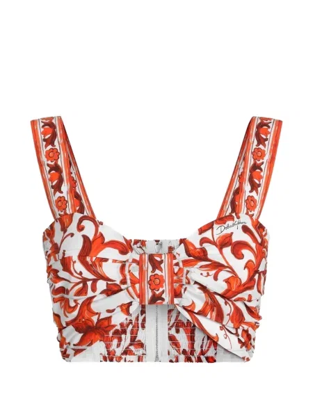 Top Dolce & Gabbana cu imagine din poplin portocaliu