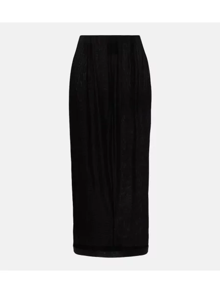 Fustă midi Wardrobe.nyc transparente până la genunchi negru