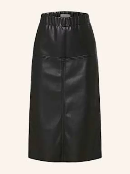 Rich & Royal Spódnica Z Imitacji Skóry schwarz czarna