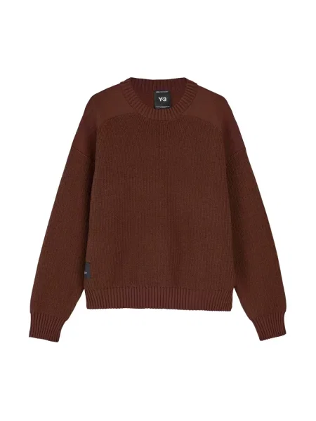 Sweter Y-3 wełniany brązowy