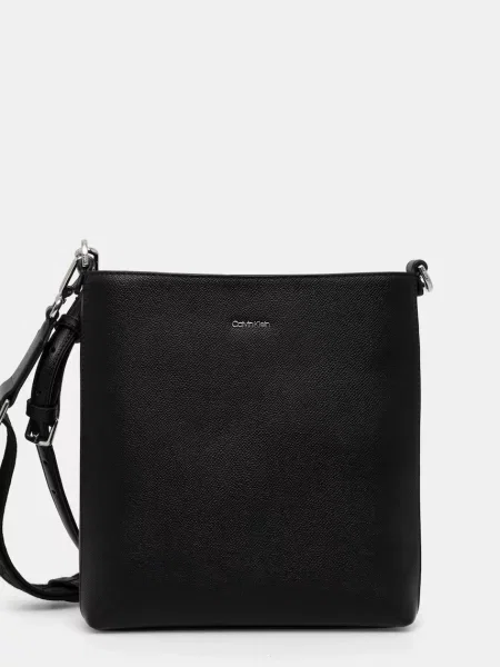 Mała torebka crossbody Calvin Klein skórzana czarna