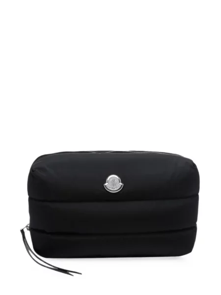 Matlasat pungă cosmetică Moncler cu autograf negru