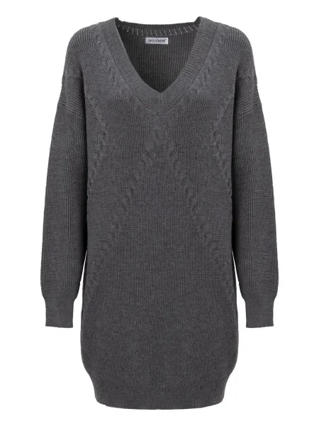 Influencer Rochie tricotat gri