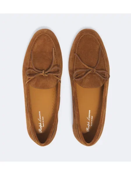 Loaferke Ralph Lauren Purple Label iz semiša vijolična