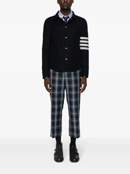 Dryžuotas striukė Thom Browne mėlyna