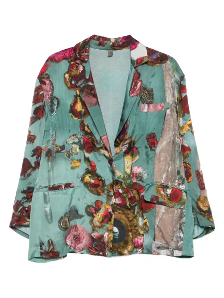 Marynarka Yavi w kwiatki z nadrukiem niebieska