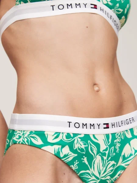 Klasické bikiny Tommy Hilfiger s potlačou s tropickým vzorom zelená
