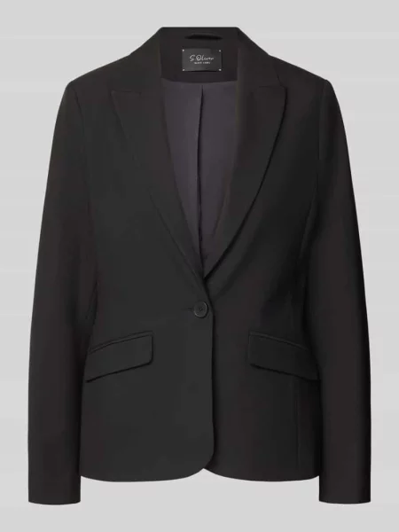 Marynarka w kroju regular fit z domieszką S.oliver Black Label czarna