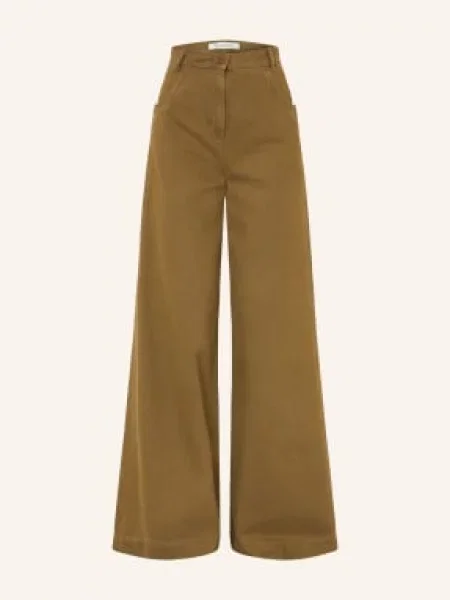 Max Mara Široké Džíny Alamaro khaki green zelené