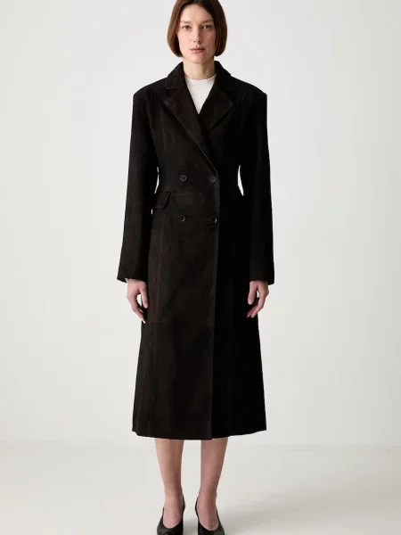 Rotate SUEDE LONG płaszcz dwustronny zamszowy