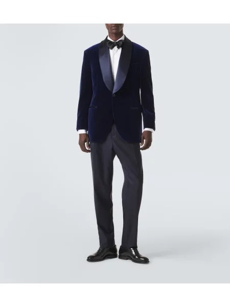 Pantaloni Brunello Cucinelli de lână albastru