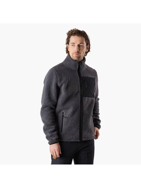 Bluza Polarowa Rozpinana Wędrówki Mężczyzna Lofoten Standardowy szara