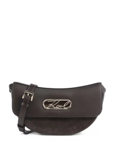Geanta crossbody Karl Lagerfeld cu autograf maro