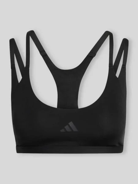 Biustonosz sportowy z nadrukiem z logo Adidas Training czarny