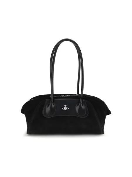 Torebka Vivienne Westwood zamszowa z logo czarna