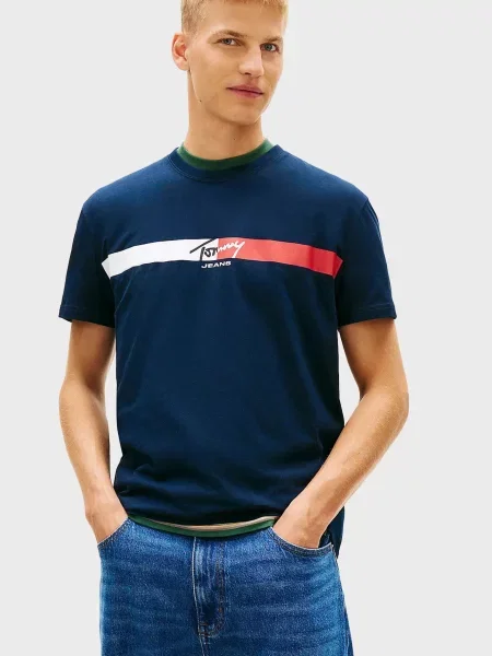 Футболка у смужку Tommy Jeans синя